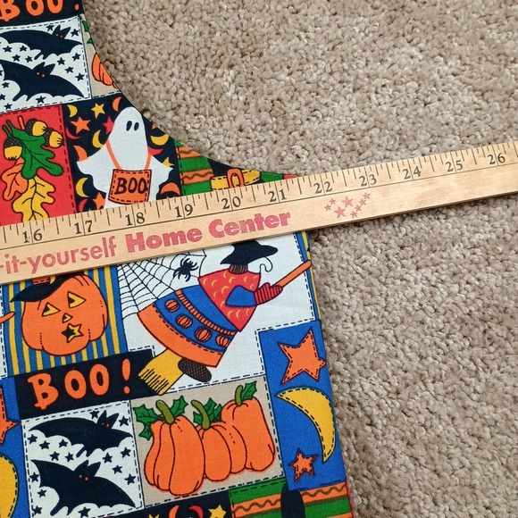Vintage Basic Editions Witch Halloween Vest Pumpkin Pin Teacher Patchwork Large - Picture 4 of 5